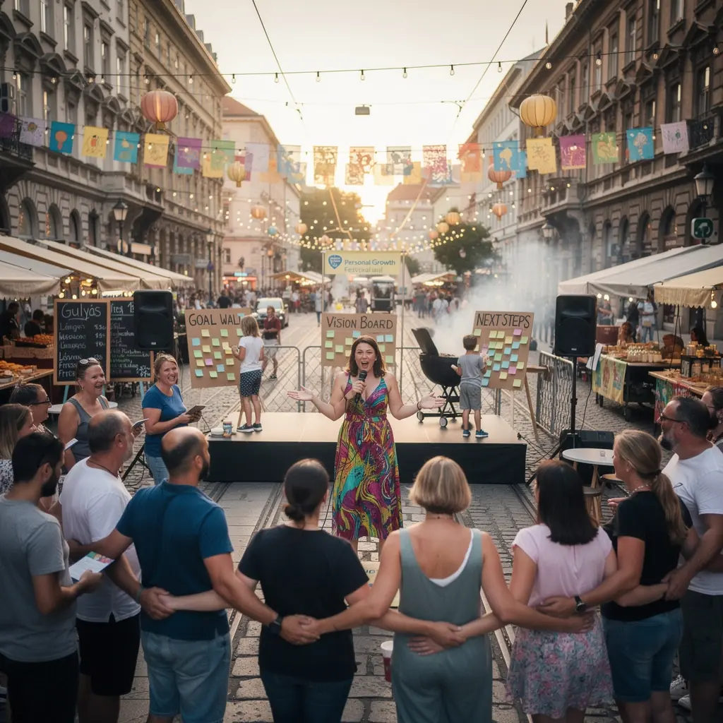 Egy csoportos coaching ülés, ahol a résztvevők megosztják céljaikat és tapasztalataikat.