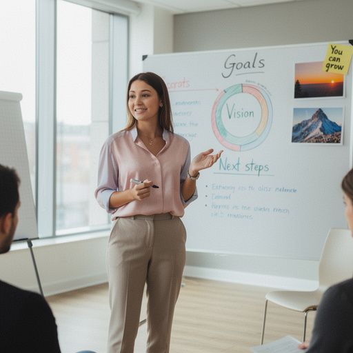 Tréner, aki módszereket tanít a személyes fejlődéshez és a célok eléréséhez.